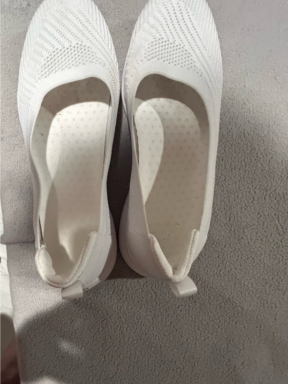 Women's White Knit Slip-On Comfort Shoes